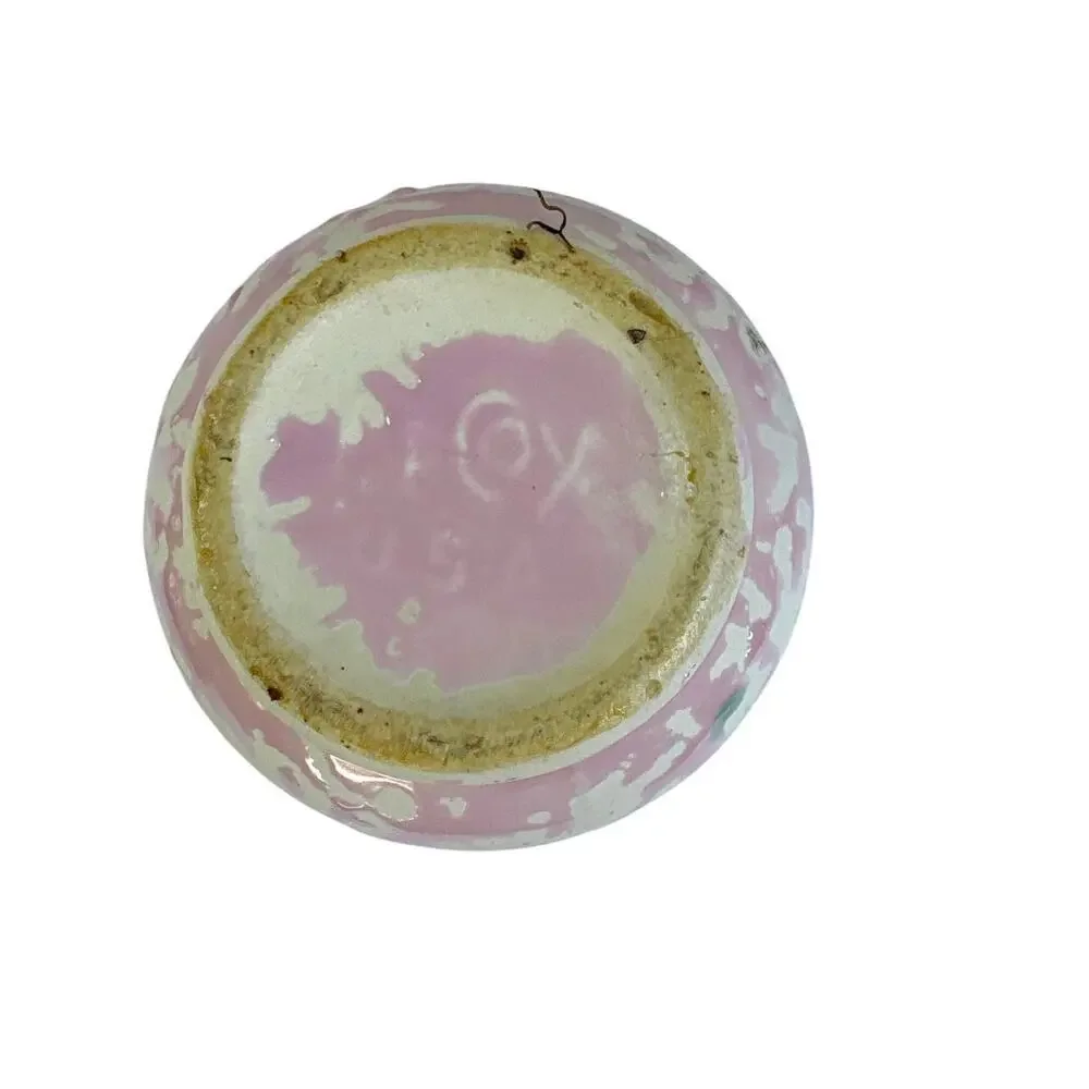 Vintage McCoy Pink Spongeware Art Pottery Bud Vase 7